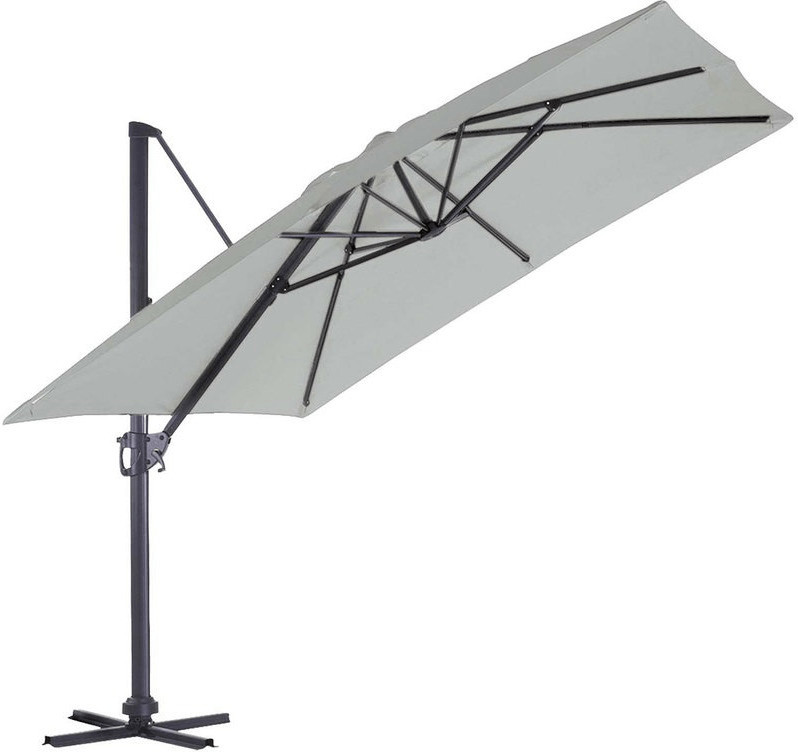 Ozalide Parasol carré 3 x 3 m gris perle