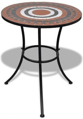 VidaXL Table de bistro mosaïque 60 cm terre cuite/blanc (41534)