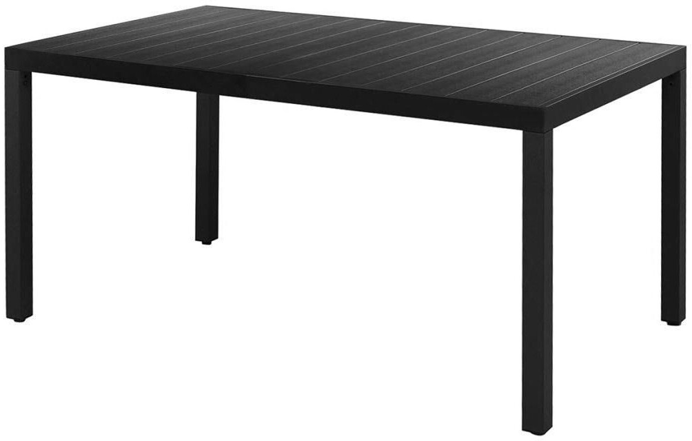 VidaXL Table de jardin aluminium/WPC 150 x 90 x 74 cm noir (42791)