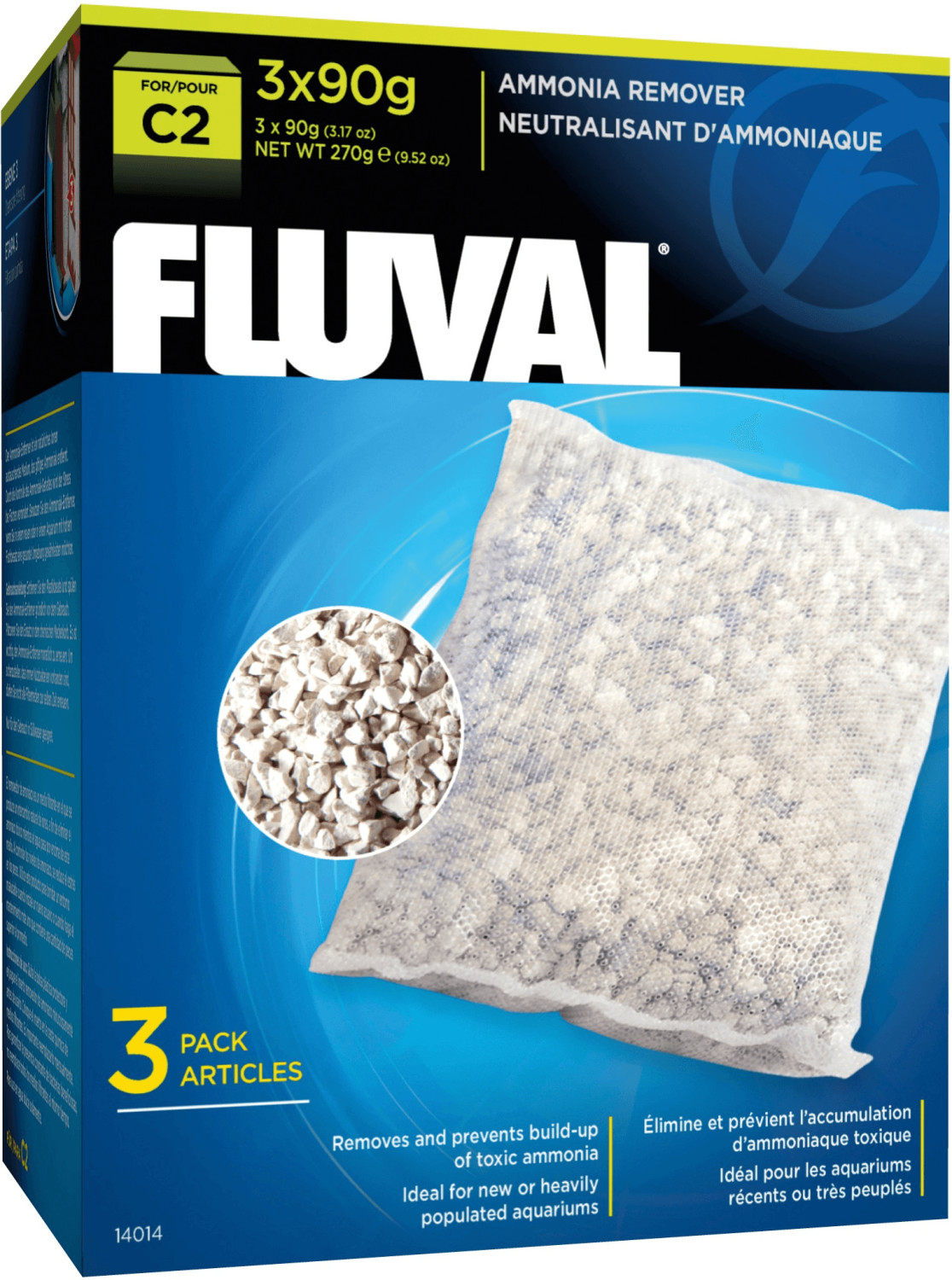 Fluval Neutralisant d'ammoniaque C2 3 x 90 g
