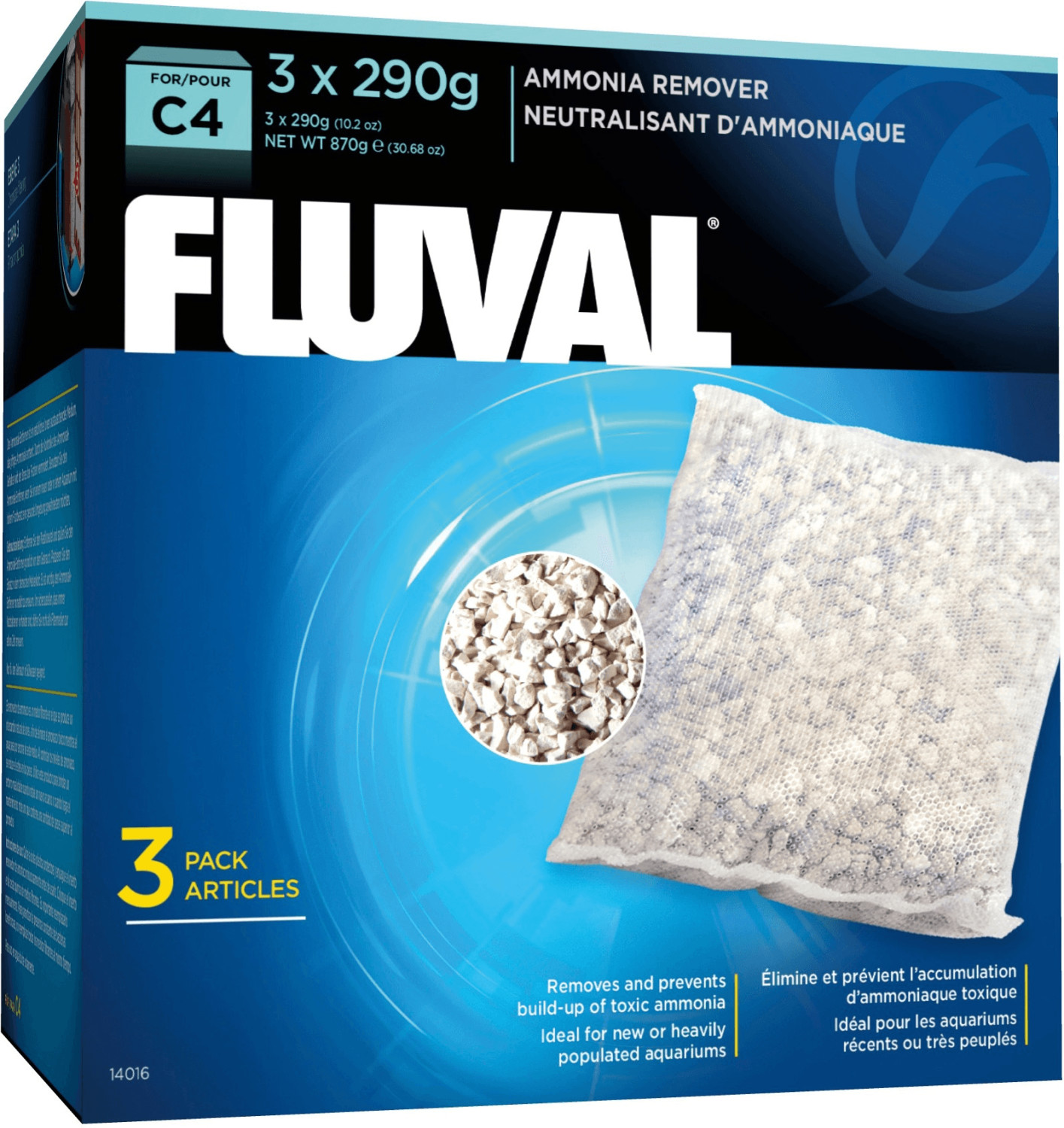 Fluval Neutralisant d'ammoniaque C4 3 x 290 g