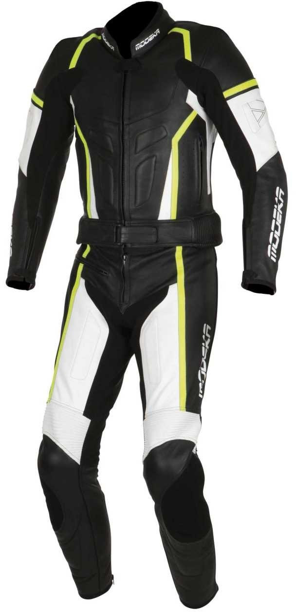 Modeka Chaser noir/blanc/jaune combinaison