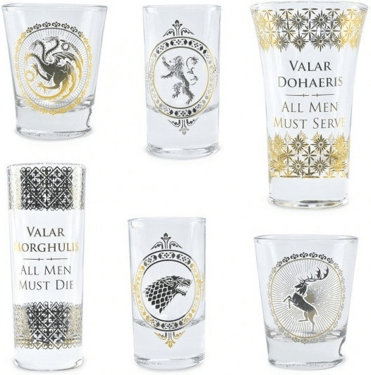 KNK Liqueur Shot Glasses in Gift Box - Game of Thrones Set of 6