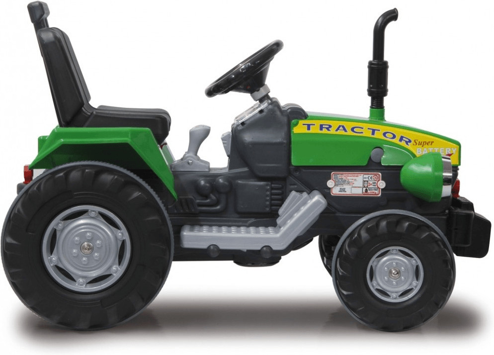 JAMARA-460896-Ride-on Traktor Super Load mit Anhänger grün 12V