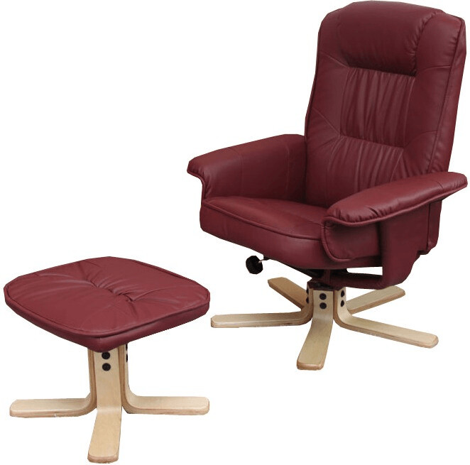 Mendler M56 with footstool dar red