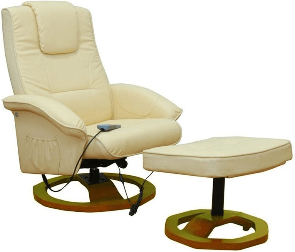 vidaXL Relaxation Chair with footstool cream au meilleur prix sur idealo.fr