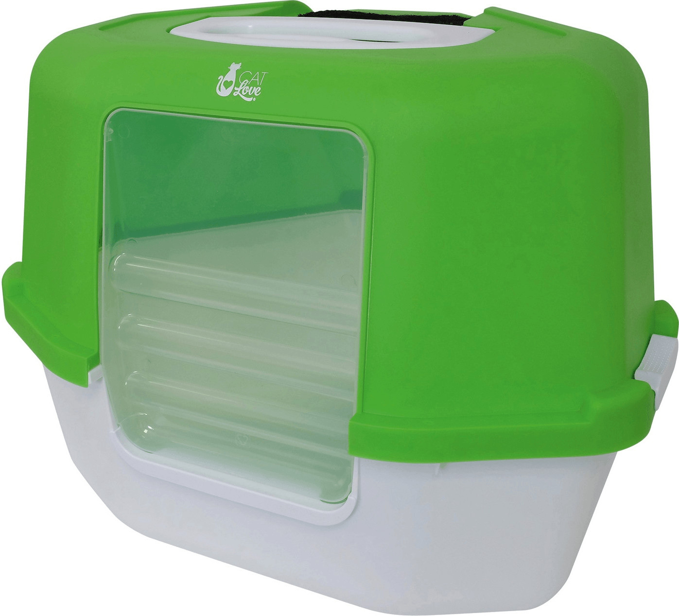 Cat Love Corner Hooded Catpan Green
