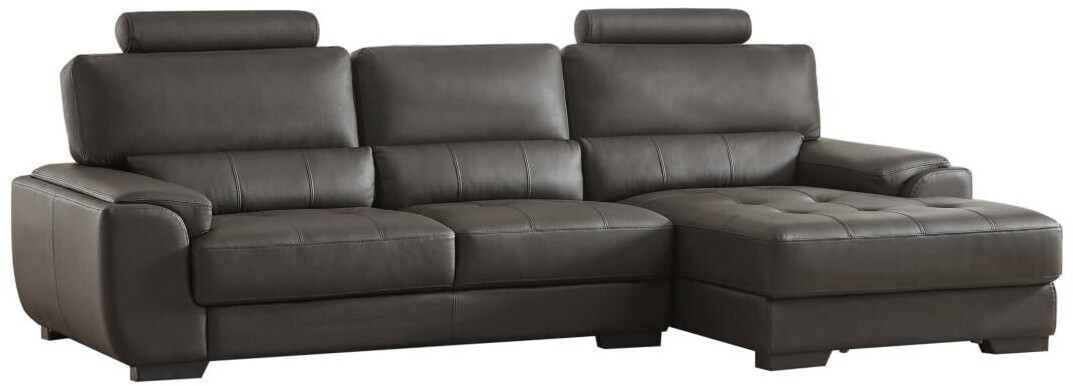 Vente-unique Canapé d'angle en cuir Metropolitan II marron - angle droit