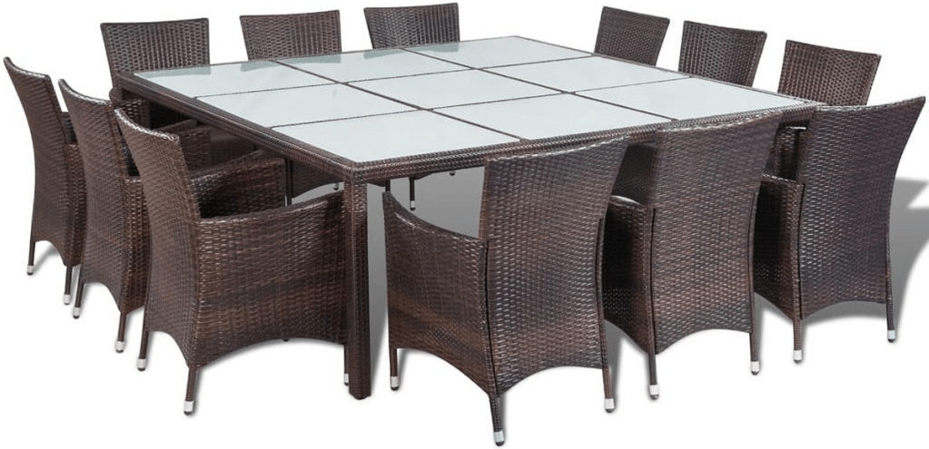 VidaXL Salon de jardin 13 pièces avec coussins résine tressée marron (41823)