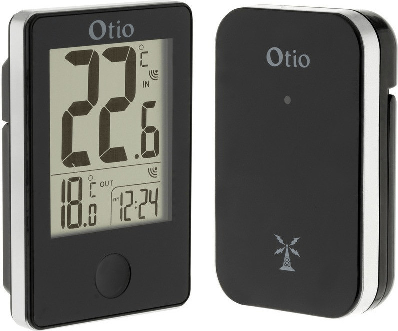 Otio Thermomètre intérieur extérieur sans fil noir