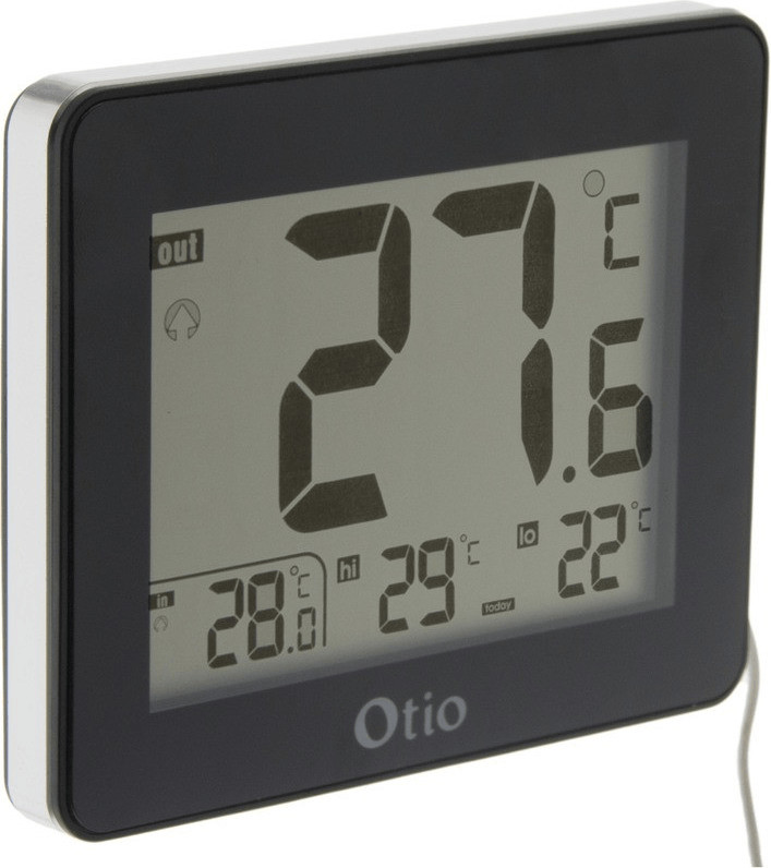 Otio Thermomètre intérieur extérieur filaire noir