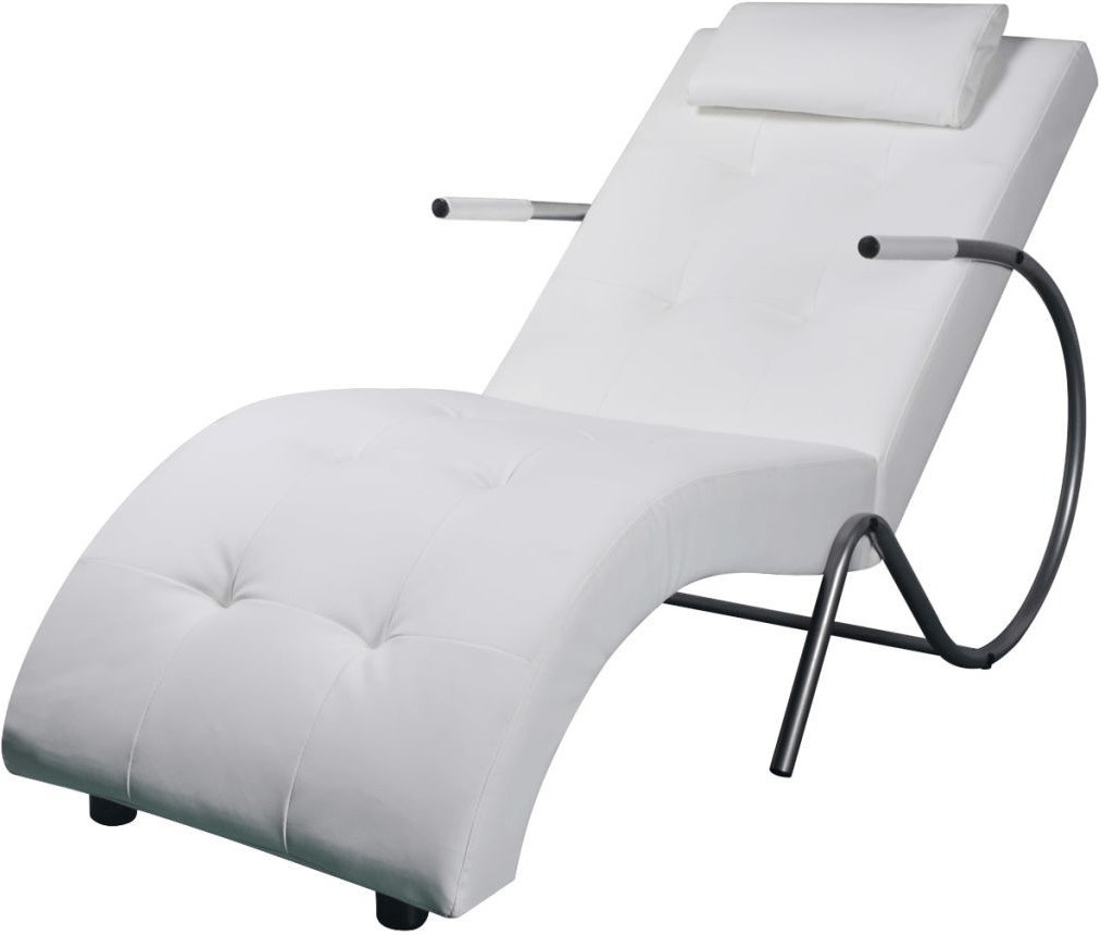 VidaXL Chaiselongue  63,5 x 139 x 82 cm white