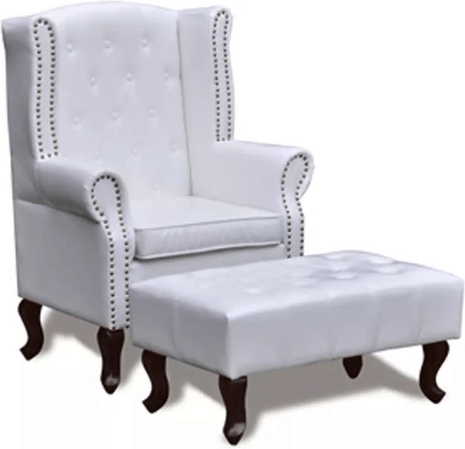 VidaXL Chesterfield 66 x 78 x 111 cm white