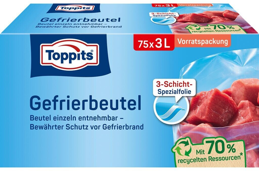 Toppits Freezer bags 3L reserve 75 pcs