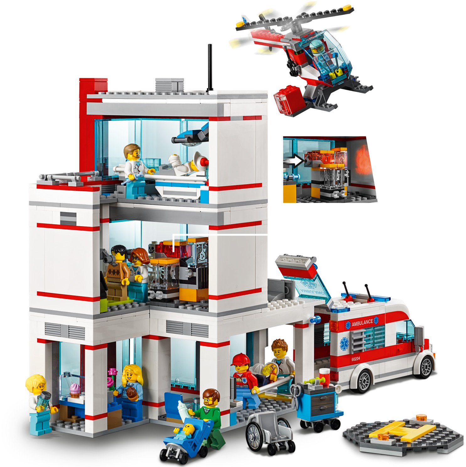 Помощь конструктор. LEGO City больница 60204. LEGO 60204. Лего Сити 60204. LEGO City 60204.