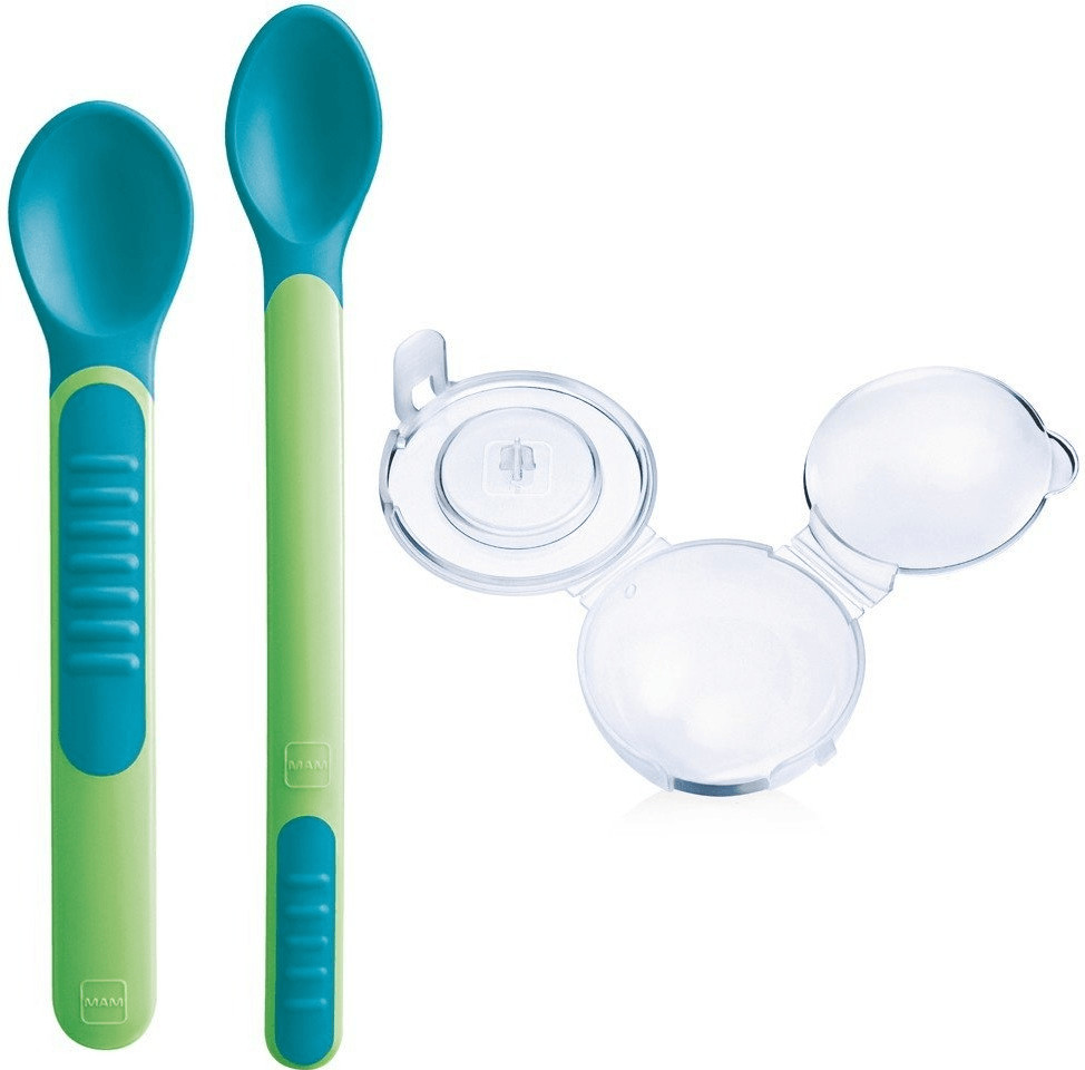 MAM Lot de 2 cuillères thermosensibles vert