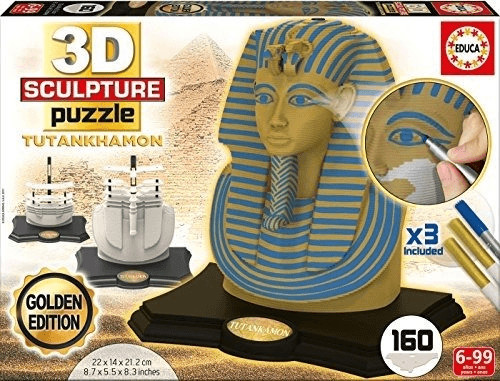 Educa Borrás 3D Sculpture Puzzle Tutankhamun - Gold Edition