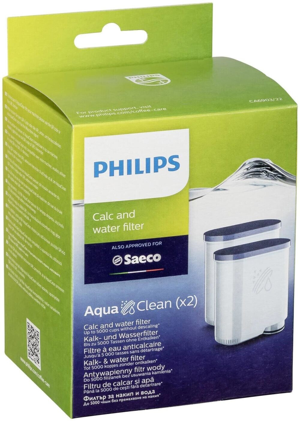 Lot de 4 filtres pour cafetières Philips Saeco Aquaclean Ca6903-- 