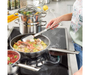 RÖSLE ELEGANCE brasiera ovale, coperchio multifunzionale con rivestimento antiaderente ProPlex, acciaio inox 18/10, color argento/nero, senza PFOA, adatta al forno e ai piani cottura a induzione