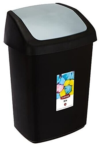 Curver Refuse bin 10L swing black/grey