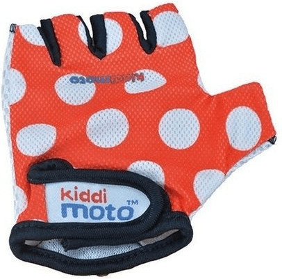 Kiddimoto Kids Bike Gloves Red Dotty
