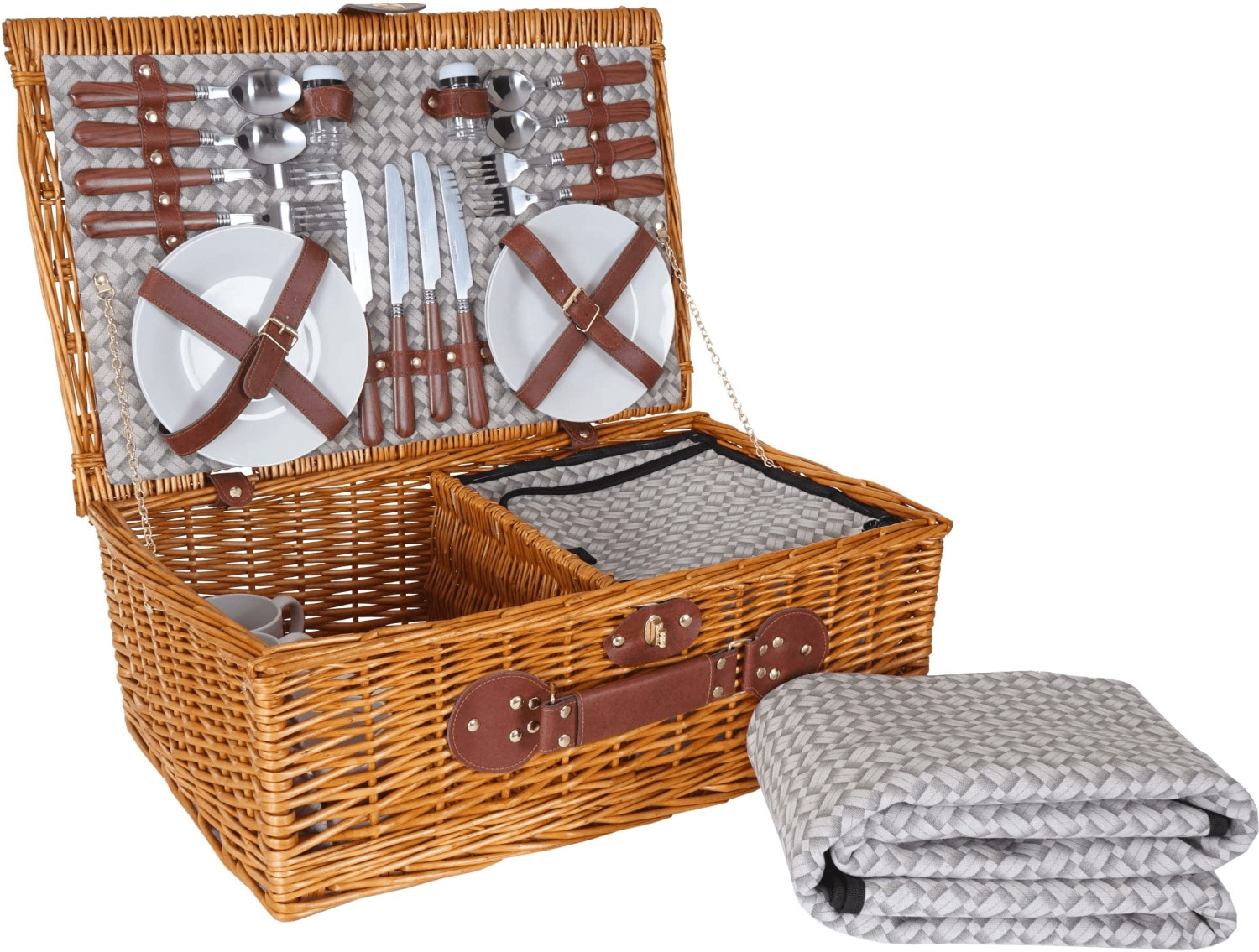 Picknickkorb-Set MCW-B24 Für 4 Personen, Weiden-Ko Produktbild-Vorschau 2