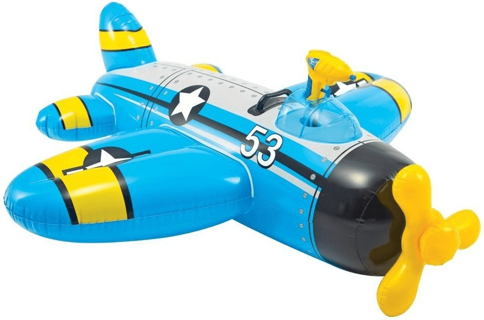 Intex Avion gonflable avec pistolet intégré bleu