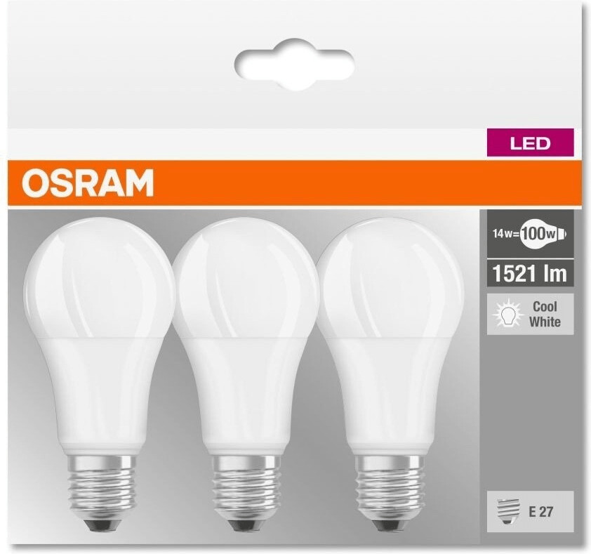 Osram LED 3 x 14W(100W) E27 4000K a € 7,98 (oggi)