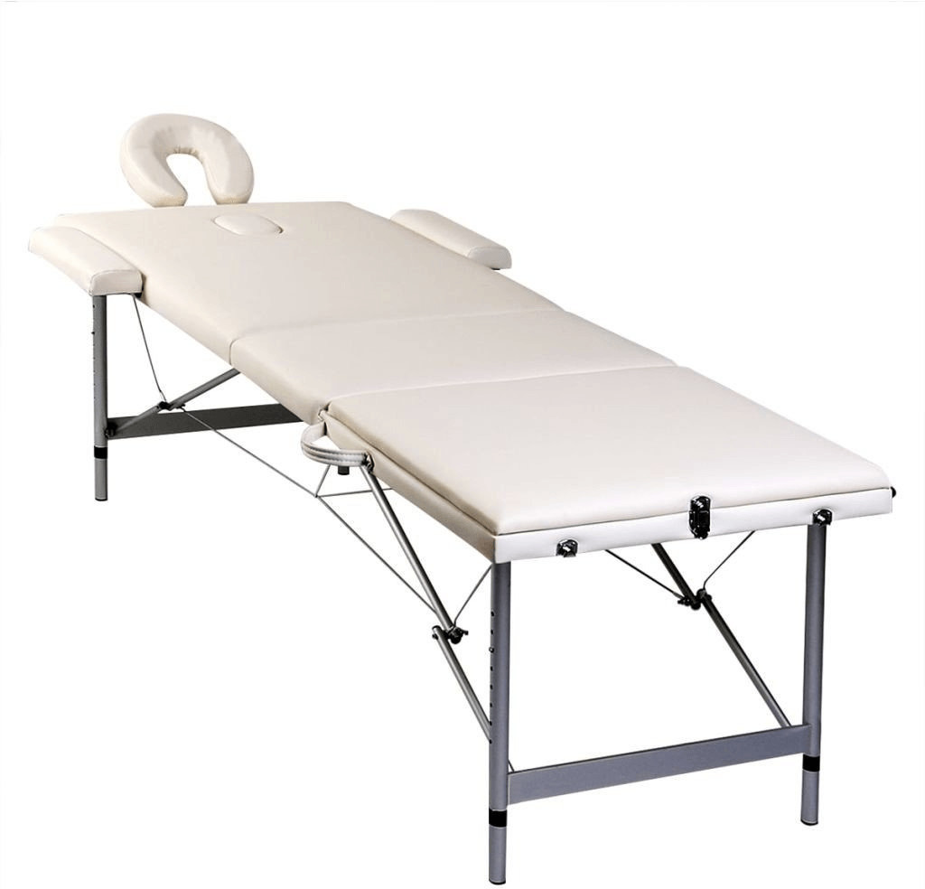VidaXL Table de massage pliante 3 zones cadre en aluminium