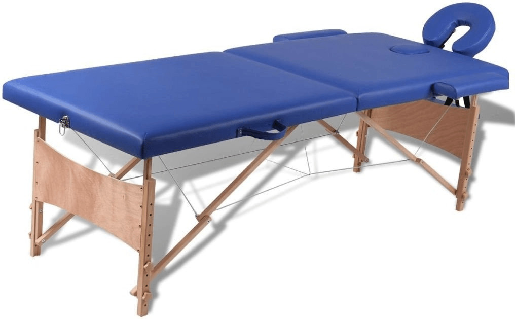 VidaXL Table de massage pliante 2 zones avec cadre en bois