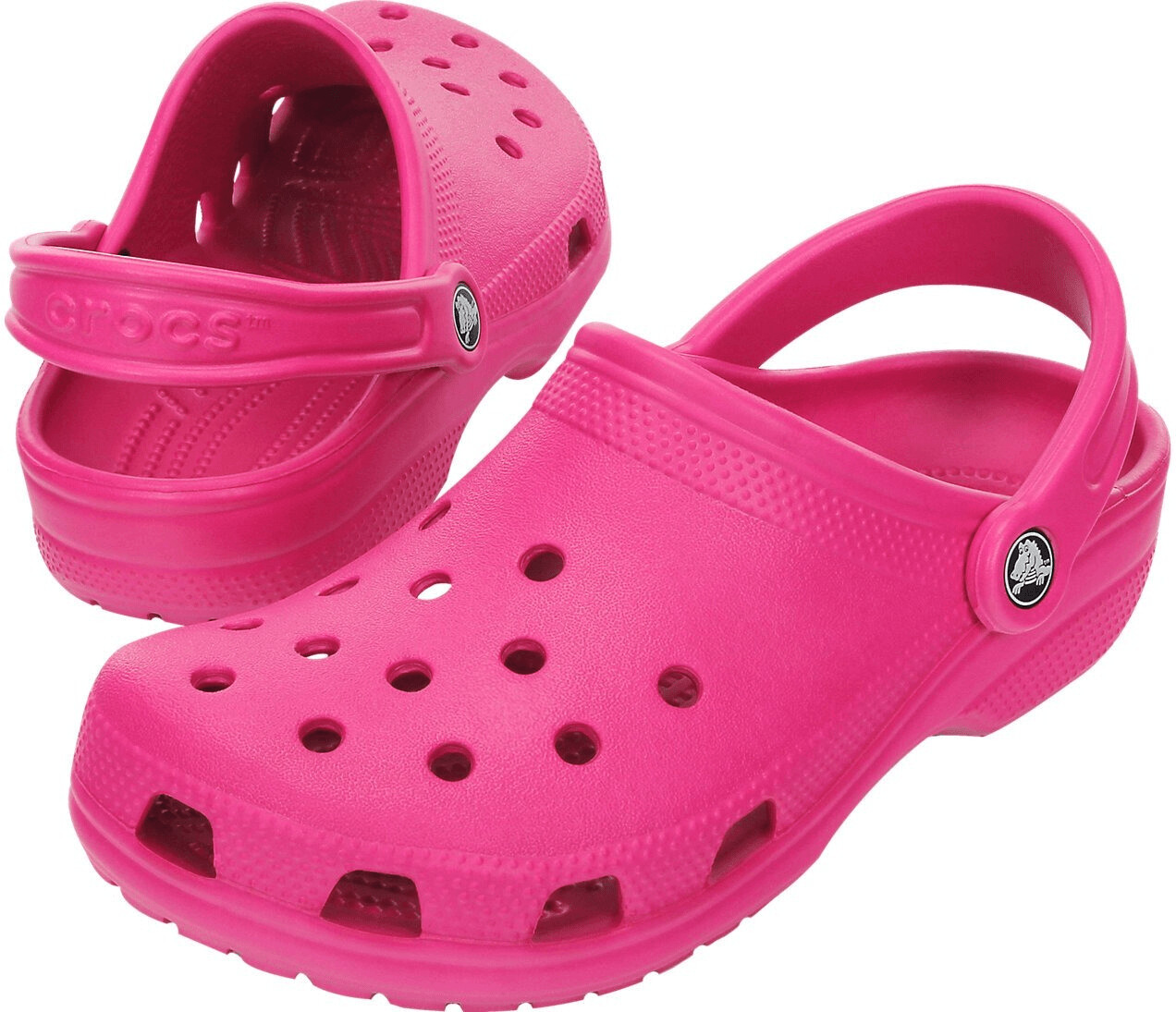 candy pink translucent crocs