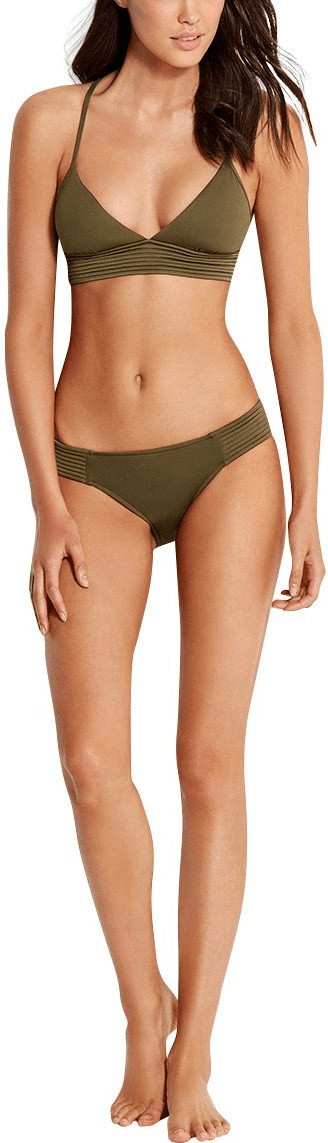Seafolly Haut de bikini Quilted Fixed Tri dark olive