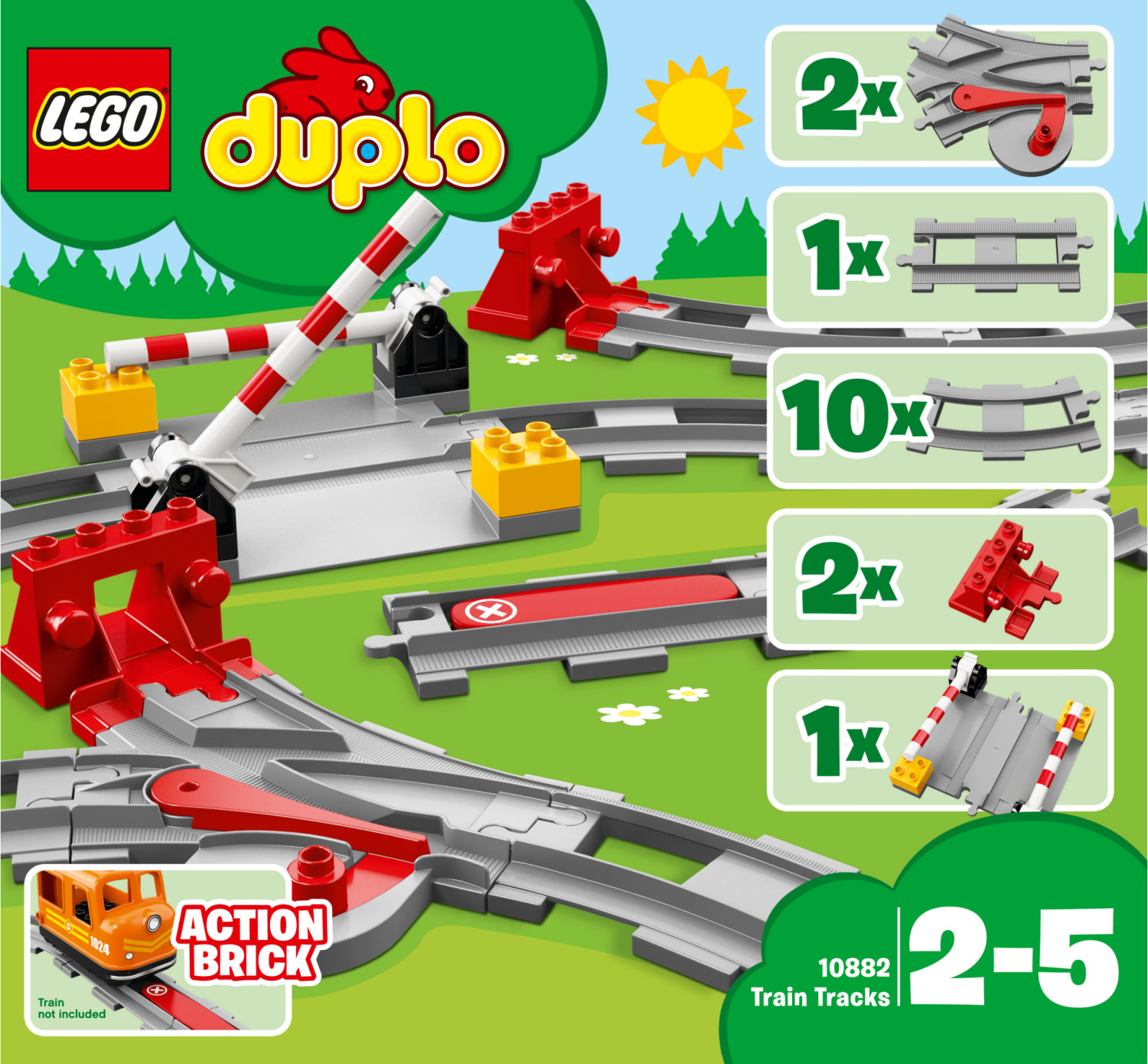 Soldes LEGO Duplo - Les rails du train (10882) 2024 au meilleur