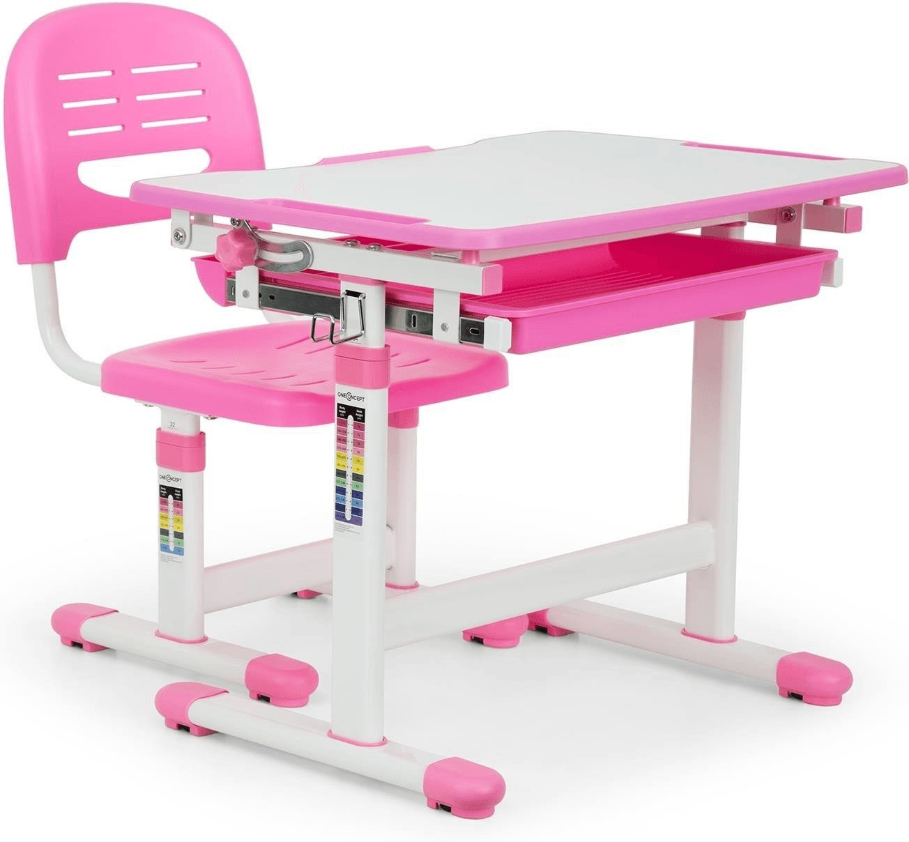 OneConcept Bureau pour enfant table & chaise