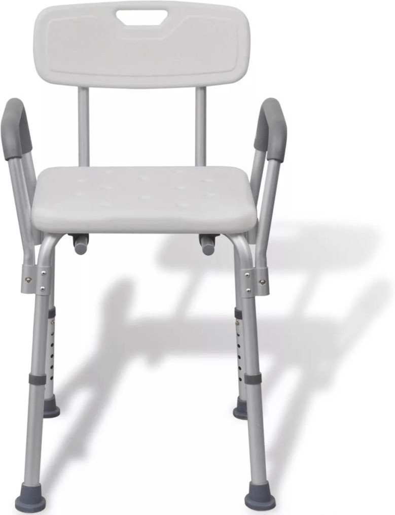 VidaXL Chaise de douche aluminium blanc