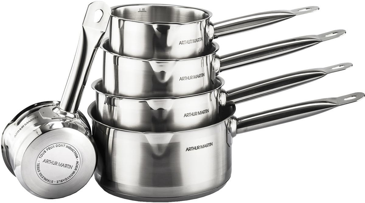 Arthur Martin Batterie de cuisine avec bec verseur inox