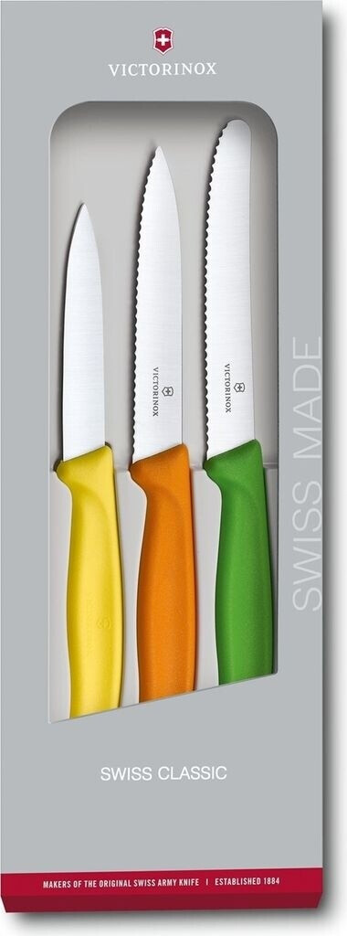 Victorinox Swiss Classic Set 3 Coltelli Da Verdura Con Pelapatate – Acciaio Inox, Manici Ergonomici, Colore Arancione Chiaro, Lavabile In Lavastoviglie