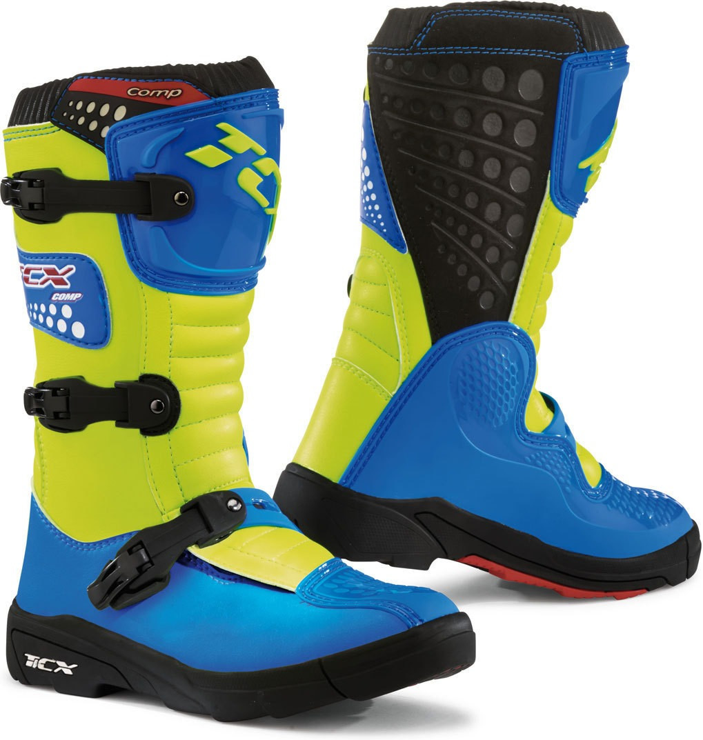 TCX Bottes Comp Kid bleu/jaune fluo