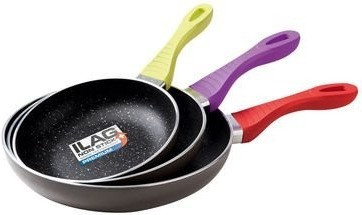 Kitchen Artist Set de 3 poêles aspect pierre Mep101