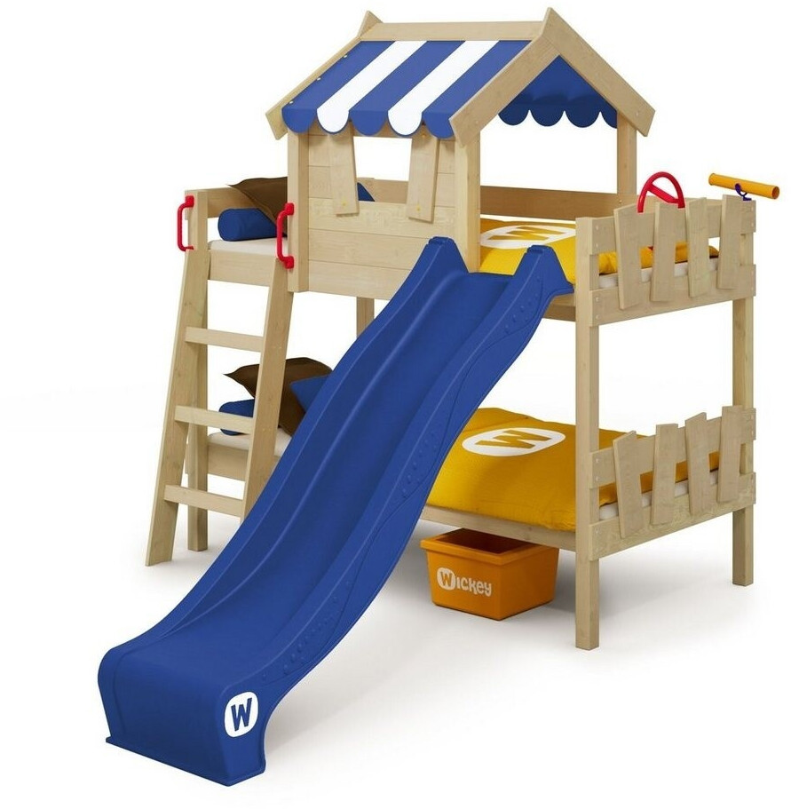 Wickey Bunk Bed CrAzY Circus red, with slide (blue)