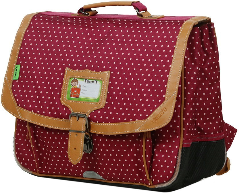 Tann's Cartable à pois 38 cm cerise