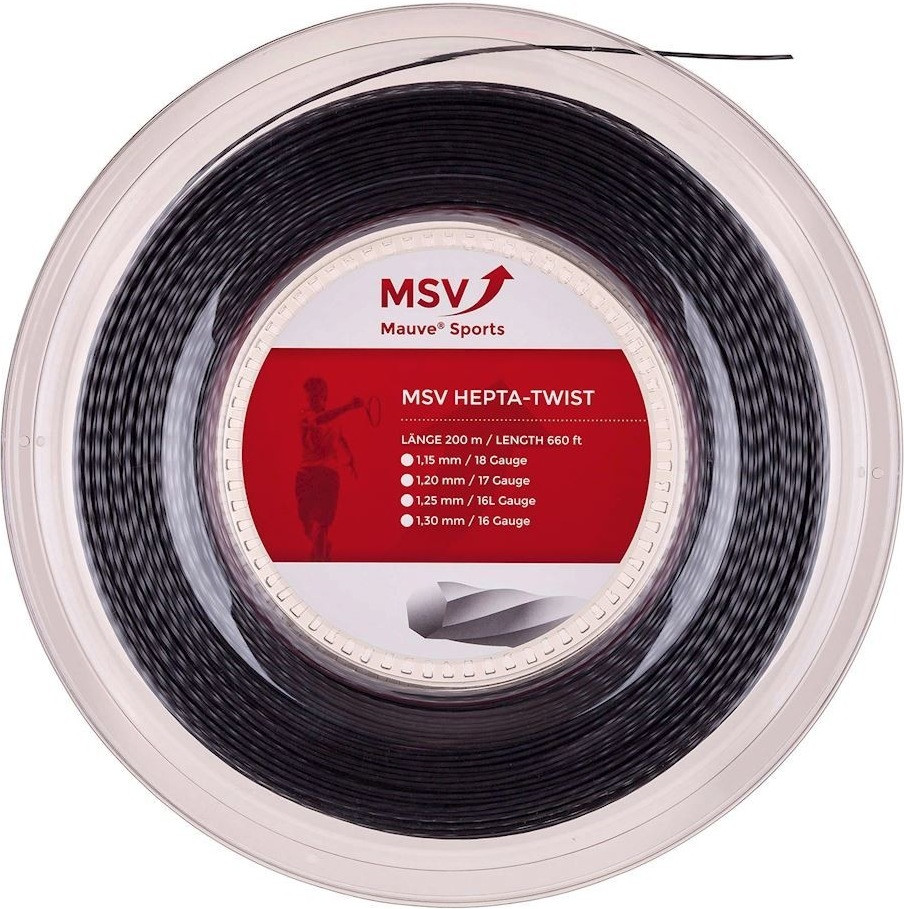 Photos - Tennis / Squash Accessory MSV Mauve Sport  Mauve Sport Hepta Twist 200 m 1,15mm anthracite 