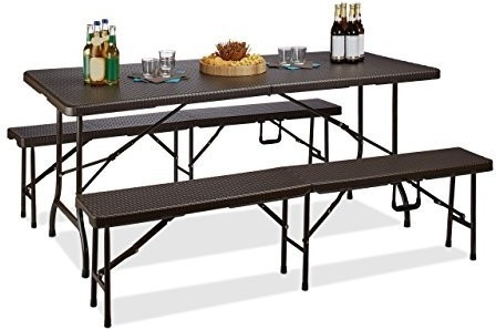 Relaxdays Bastian Beer Garden Set brown