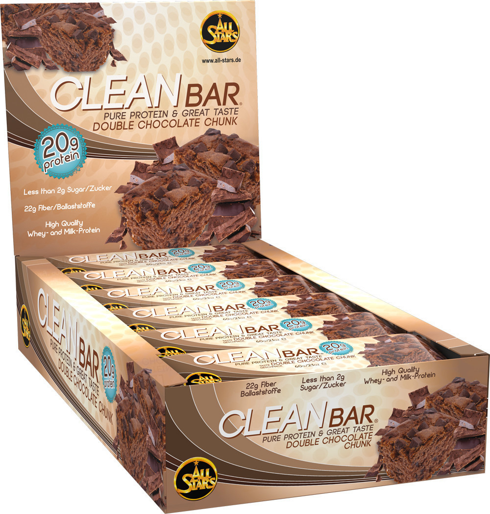 All Stars Clean Bar 18 x 60g Double Chocolate Chunk