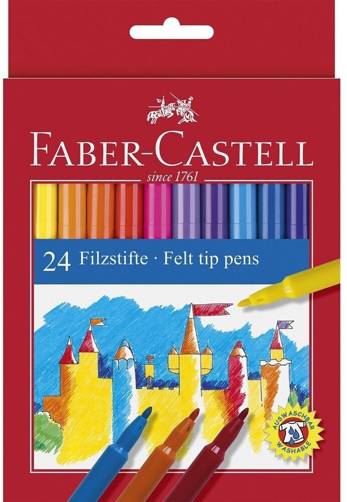 Set De 24 Feutres Jumbo Faber-Castell - Super Lavables, Pointe Résistante, Pour Enfants Créatifs