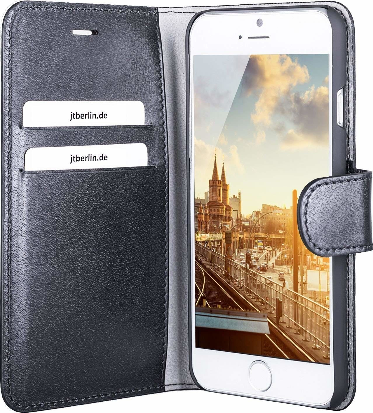 JT Berlin leather Book Kreuzberg (iPhone 7 / 8) black