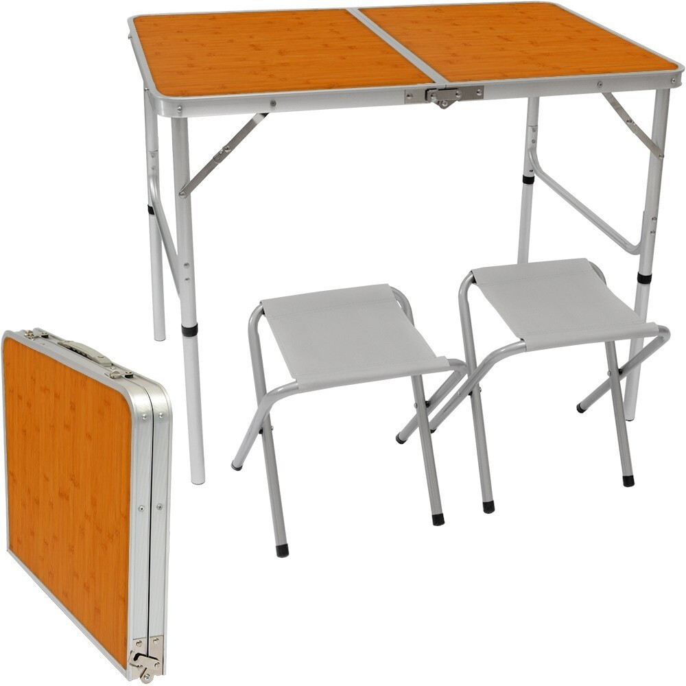 Amanka Camping Table 90x60 + 2 Stools
