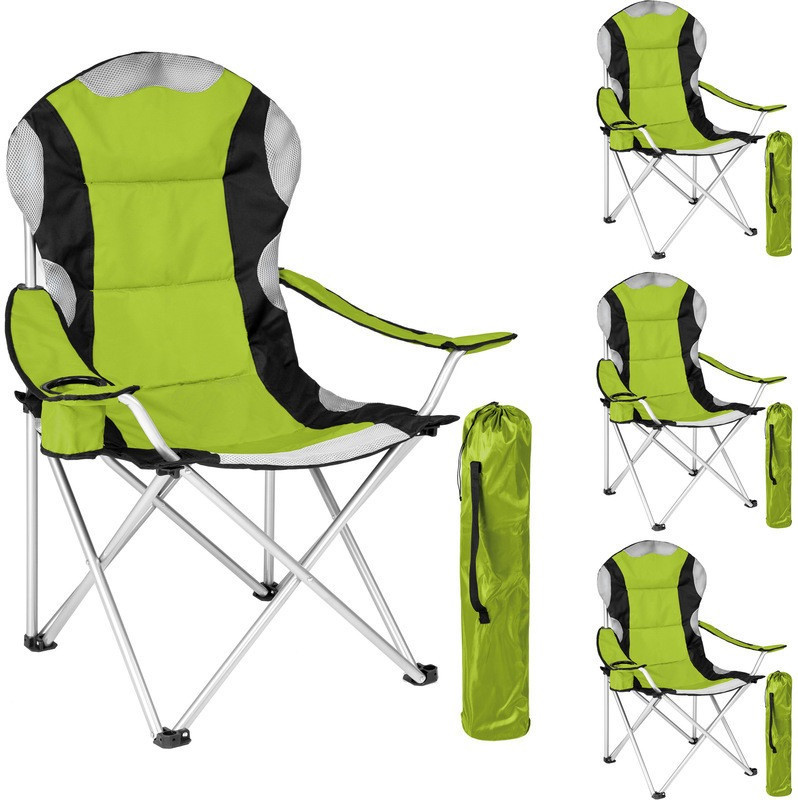 TecTake 4 Padded Camping Chairs (green)