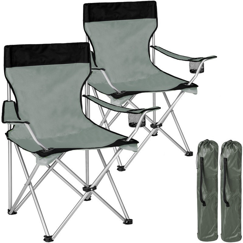 TecTake 2 Camping Chairs (grey)