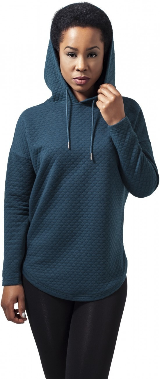 Urban Classics Ladies Quilt Oversize Hoody blue (TB1323PET)